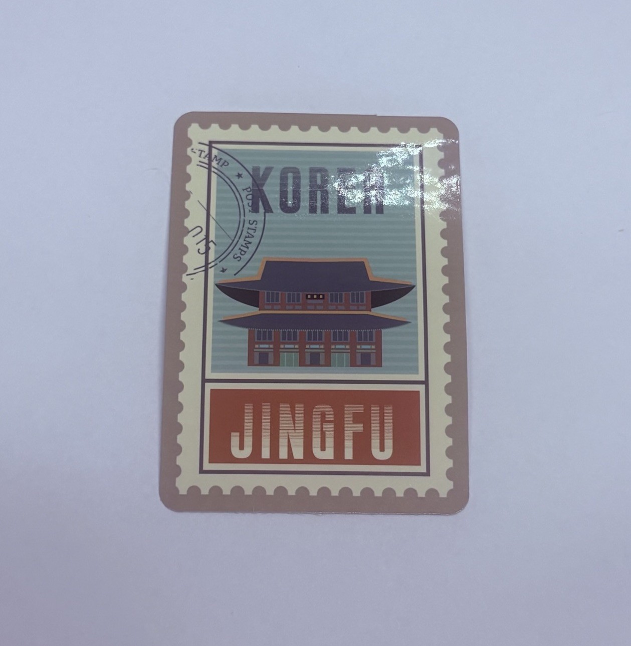 Korea Jingfu Postage Stamp Novelty Sticker Vinyl Decal Travel Cool Art Tc9