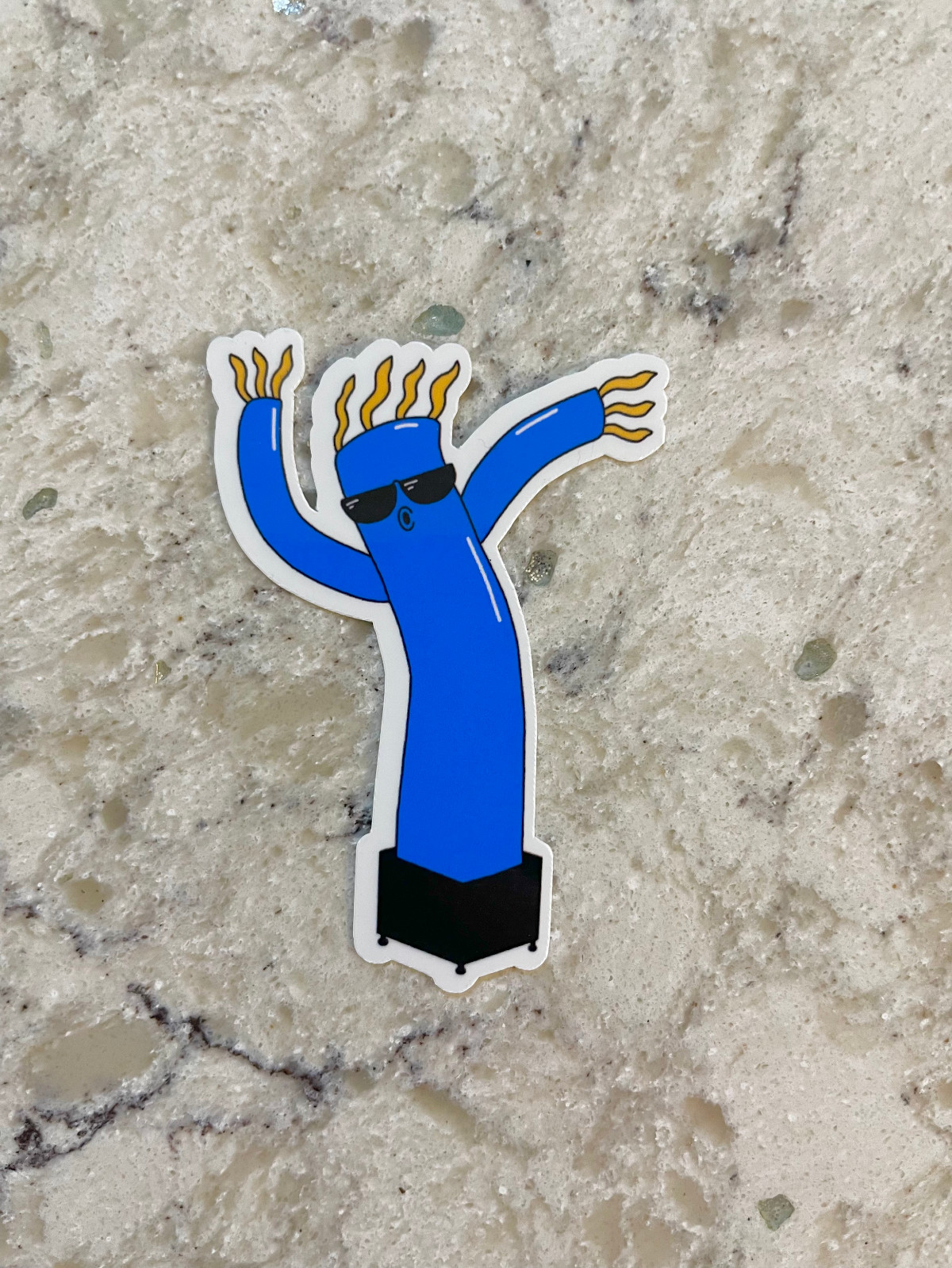 Wacky Inflatable Man Sticker l Gloss or Holographic Laminate l Waterproof Decal
