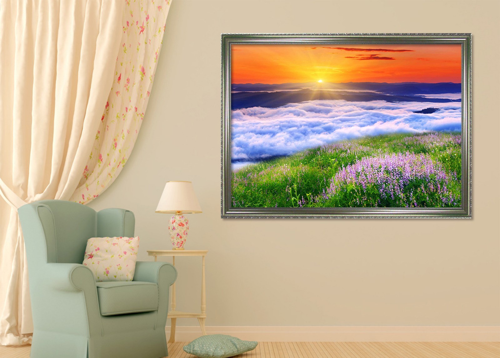 3D River Sun 567 Fake Framed Poster Home Decor Print Painting Unique Art Summer