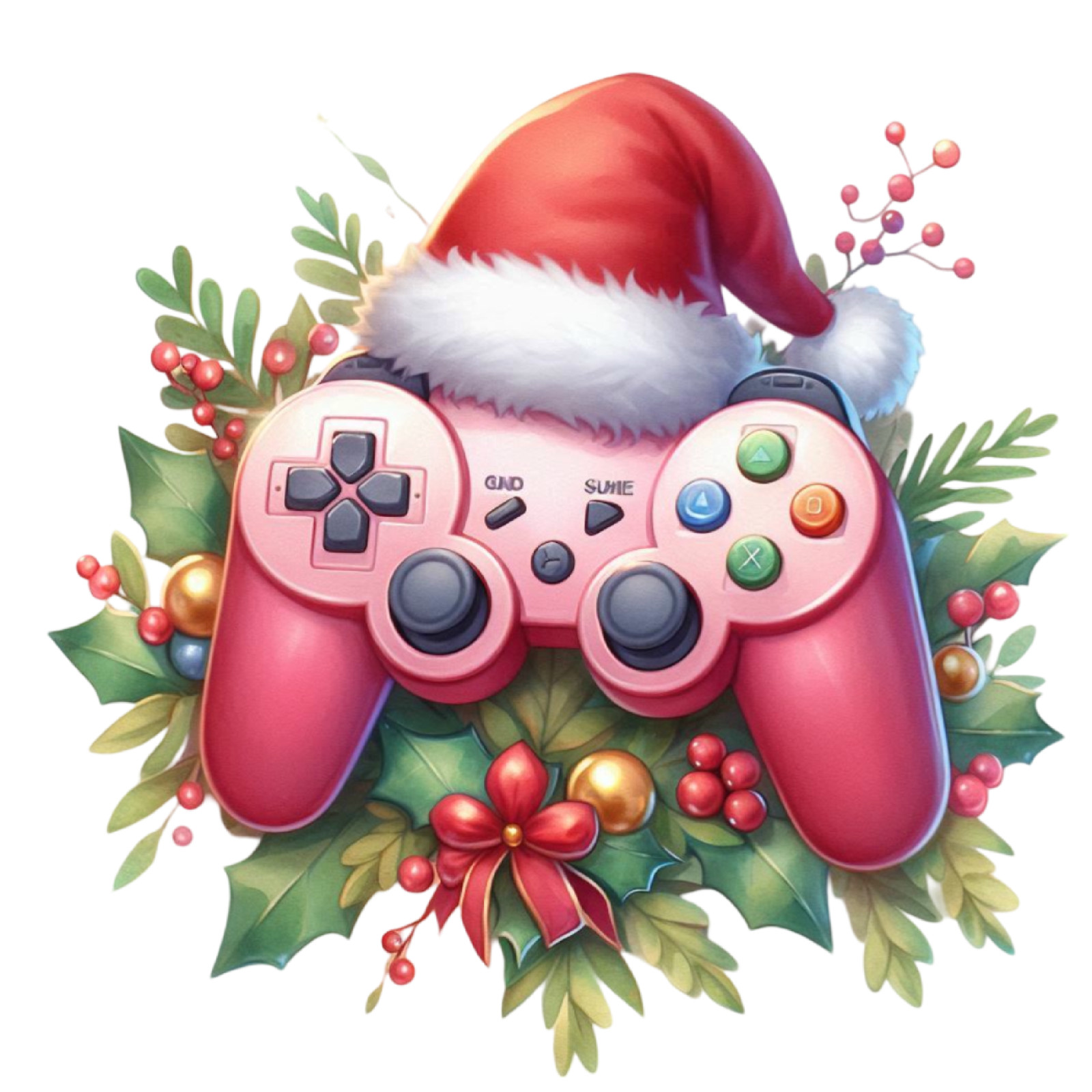 Christmas Game Controller Wall Decal Sticker 18X18cm Large