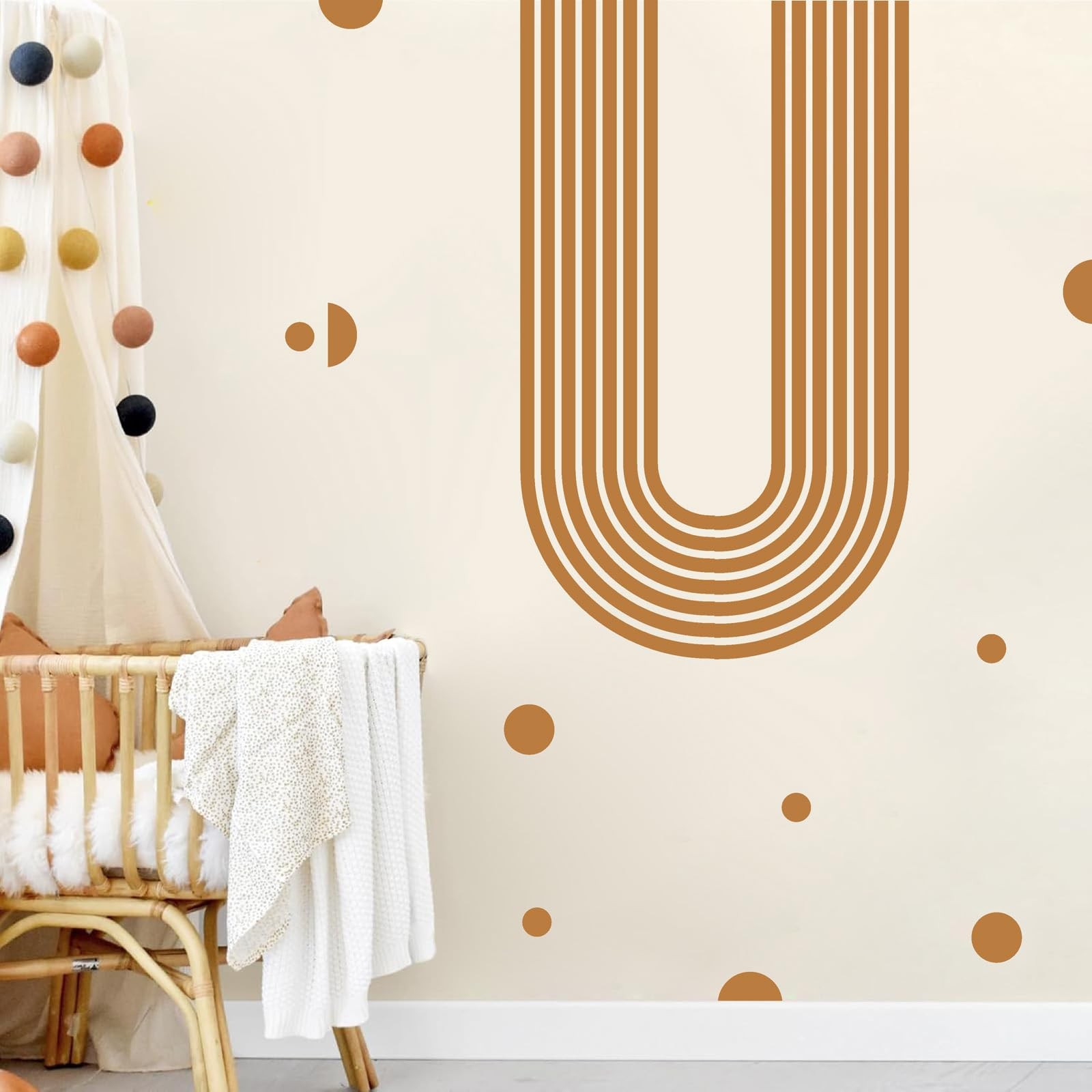 Brown Arch Wall Decal 2 Sheets Form Large Arch Peel and Stick Mid Century Mod…