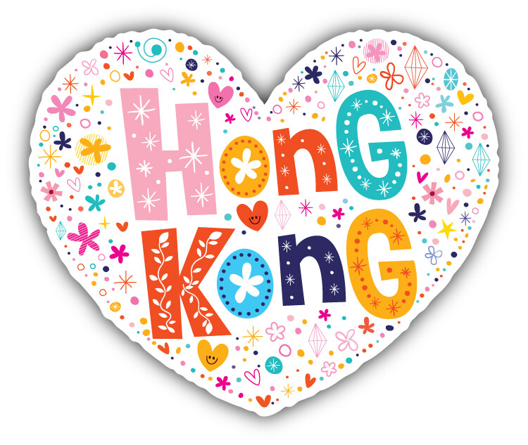 Hong Kong Heart Car Bumper Sticker Decal