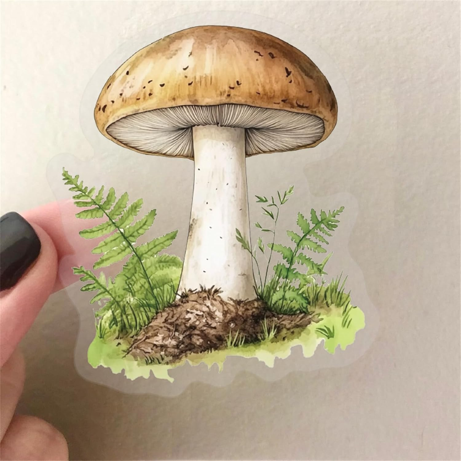 50PCS Retro Mushroom Stickers PET Transparent Stickers Nature Decals Waterproof