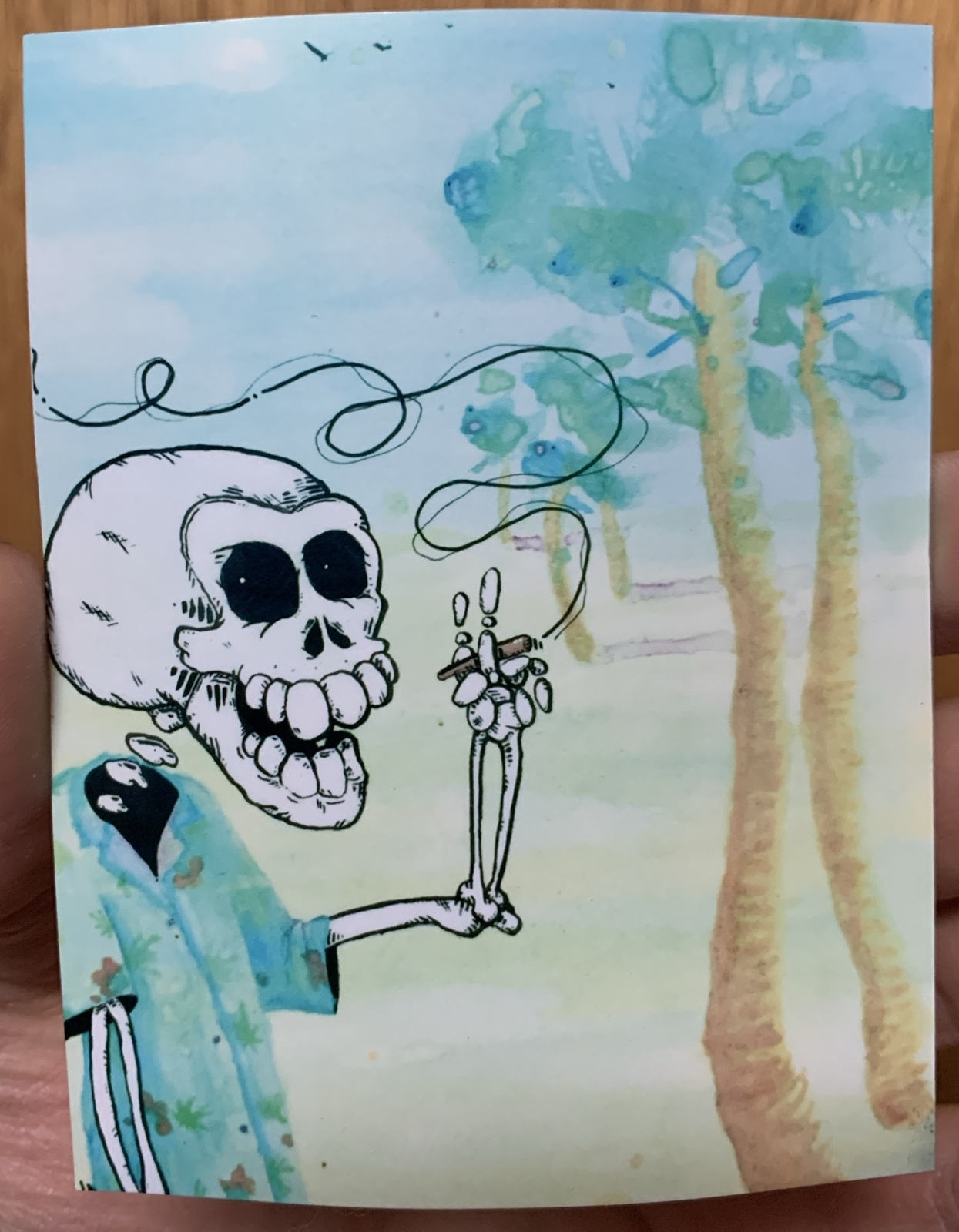 4 Skull Skeleton Watercolor Art Stickers Pack Lot Set Graffiti Decals Zombie