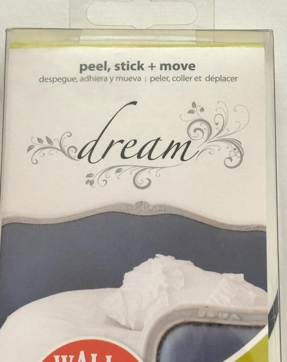 Wall Pops Wall Words "Dream" Wall Decor Peel Stick & Remove 2-Sheets 17.25 x9.75