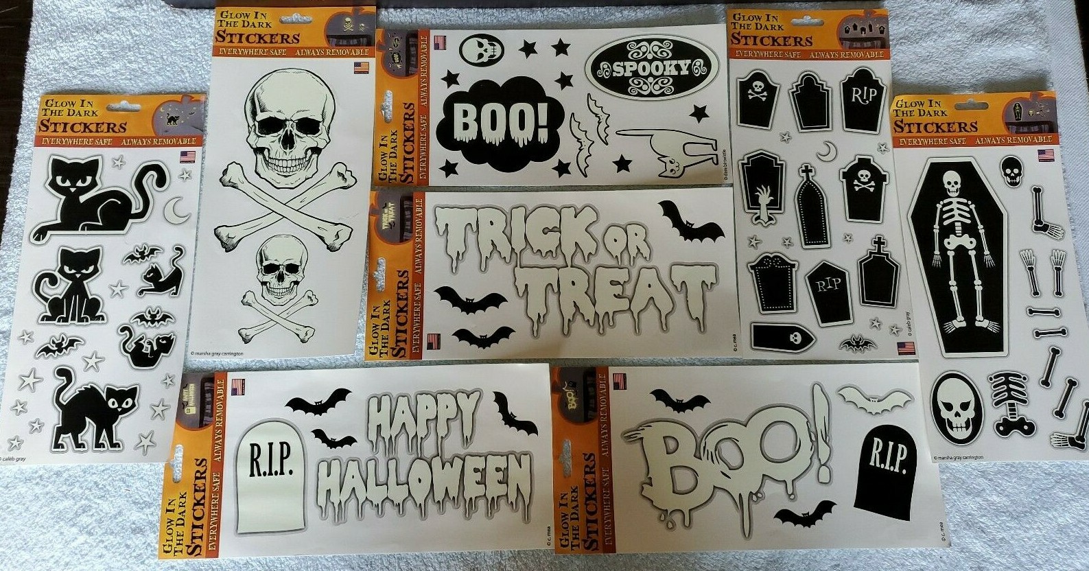 The Peel People Glow in the Dark Removable Halloween Stickers 8 Sheets