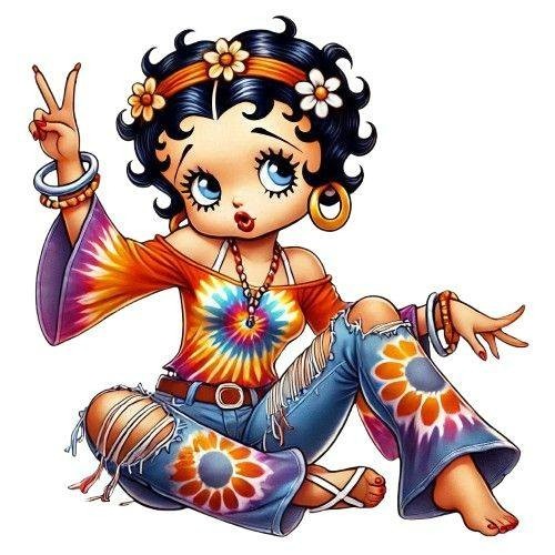 Hippie Betty Boop Sticker Decal Laptop Wall Mirror Tumblr Locker