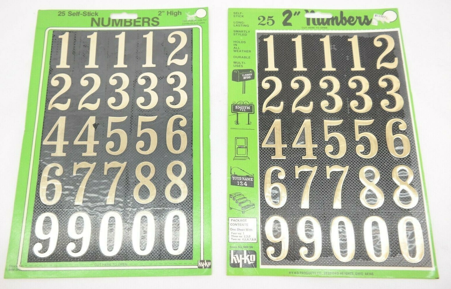 Lot of 2 Vintage 2" High Self-Stick Numbers 25 each T5