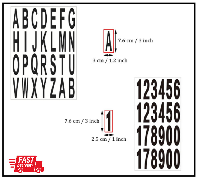 10 Sheet 3 Inch Mailbox Numbers and Letters Cut Classic Style Self-Adhesive Viny