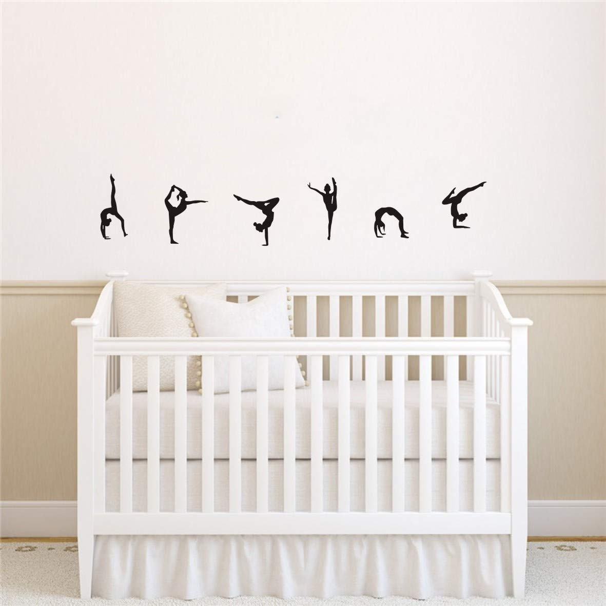 Home Decor Wall Sticker-Six Dance Girls Gymnastics Wall Stickers -Sport Vinyl…