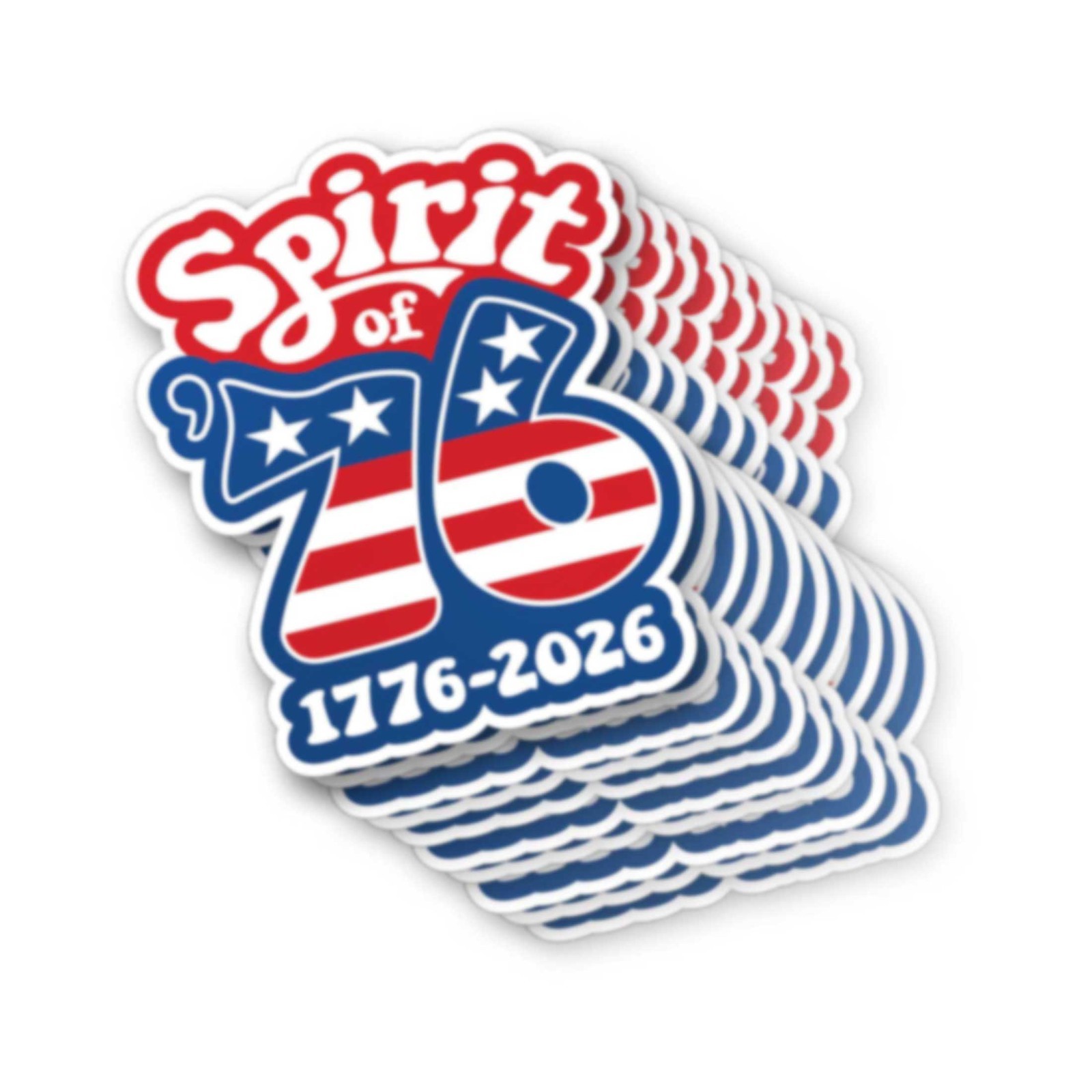 SALE – Spirit of 76 Die Cut Stickers Groovy America Semiquincentennial 250 USA