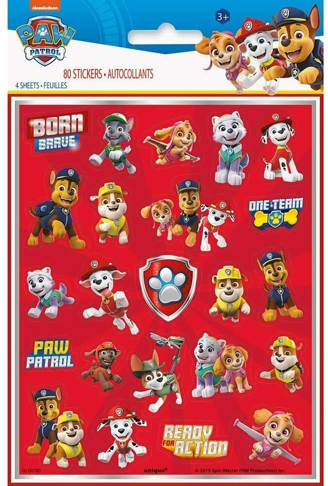 Paw Patrol Sticker Sheets (Pack of 4) – Vibrant & Exciting Designs for Paw-Tasti