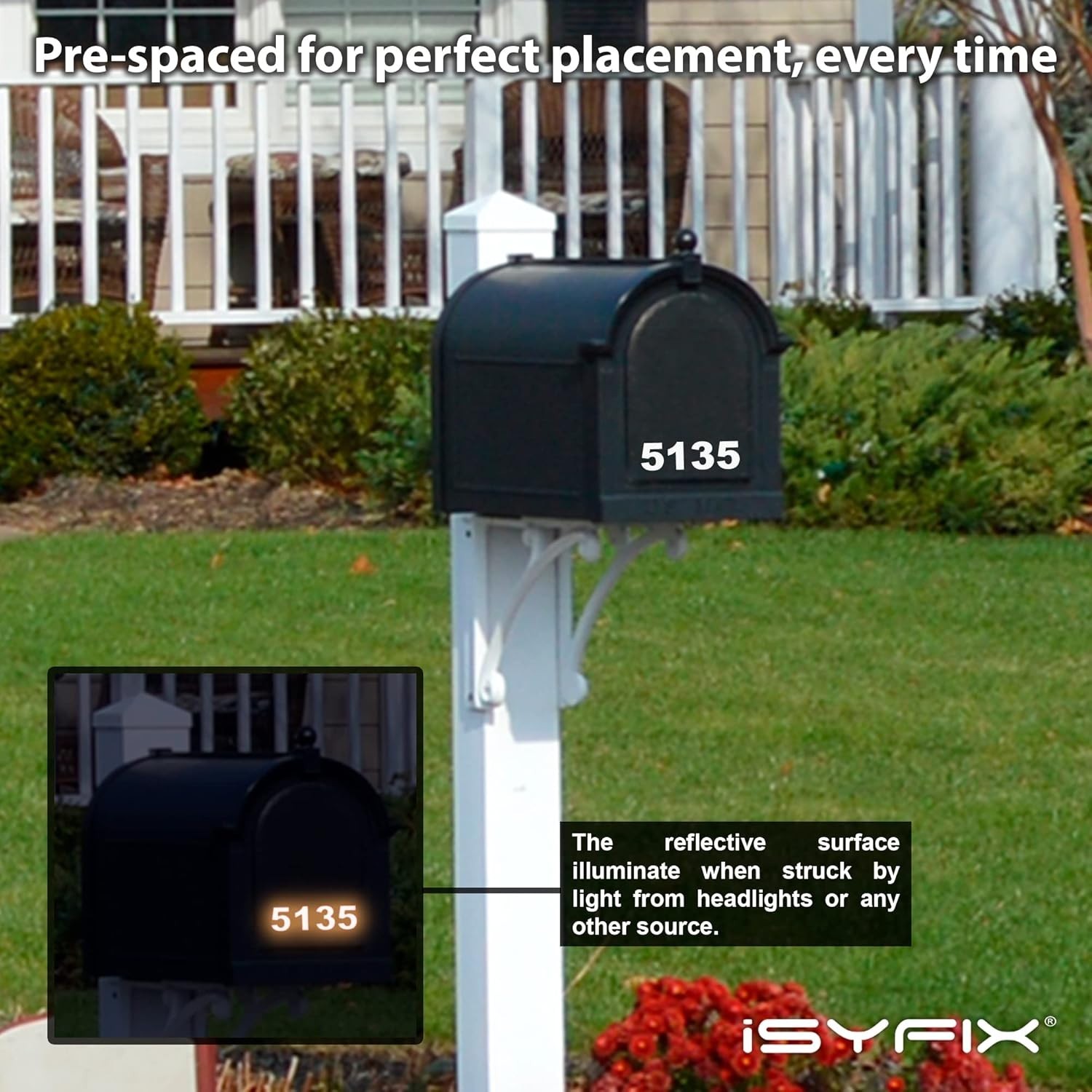 1.5 Inch Reflective Address Numbers – Easy to Apply Self-Adhesive Decal