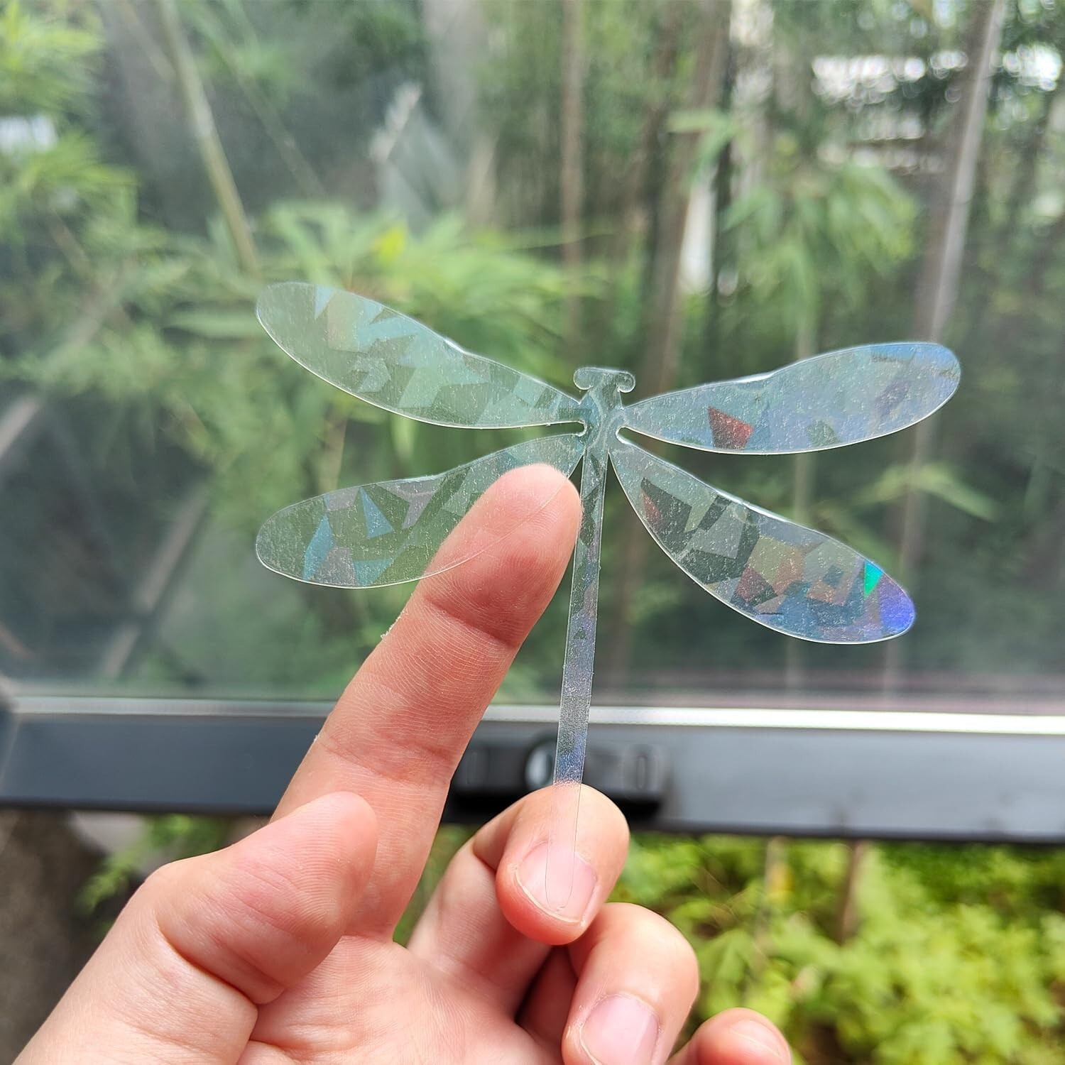 Holographic Window Decals for Bird Strikes – Glass Dragonfly, 24 Pieces