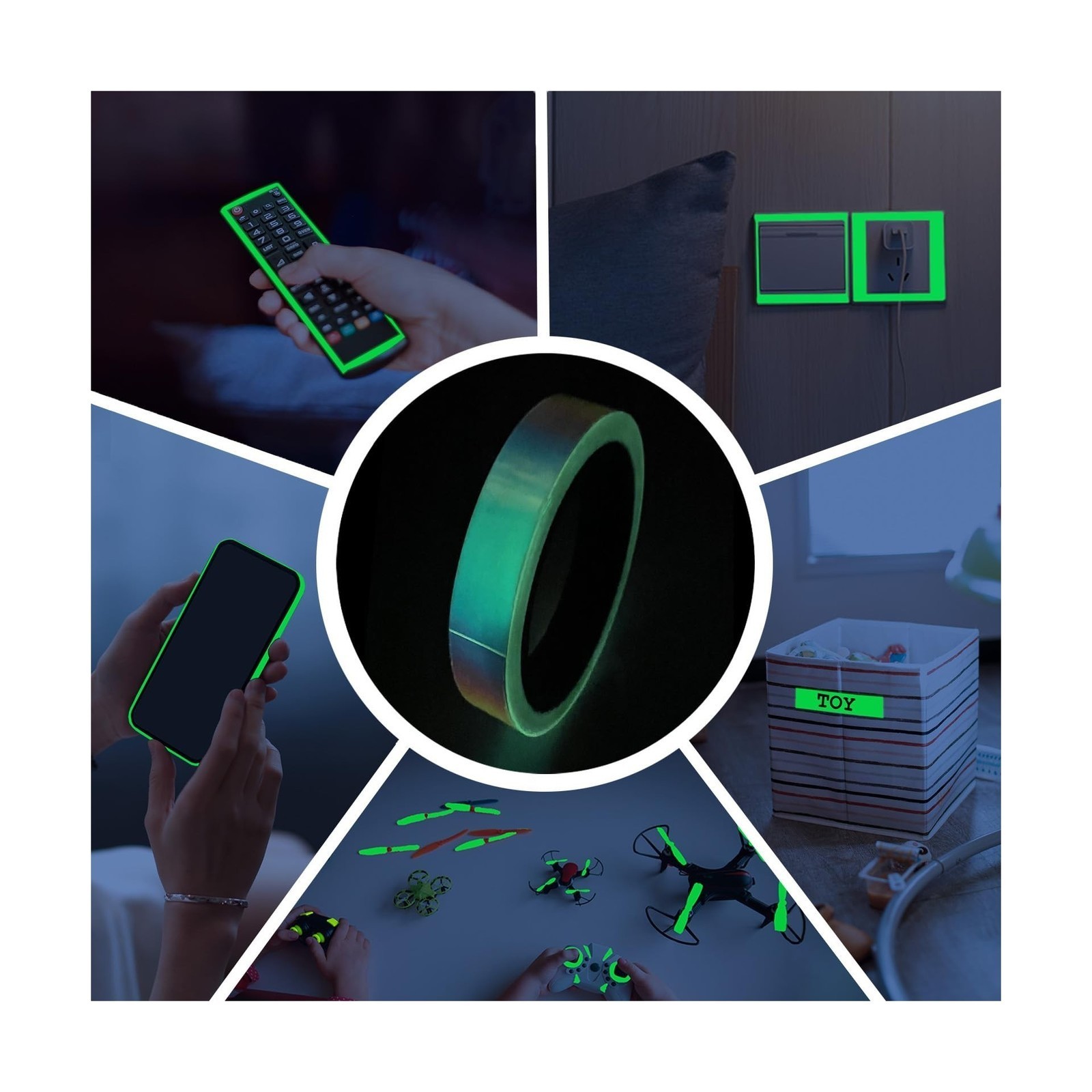 Glow in The Dark Tape – 33 FT X 0.5 Inch, Fluorescent, Waterproof, Luminous R…