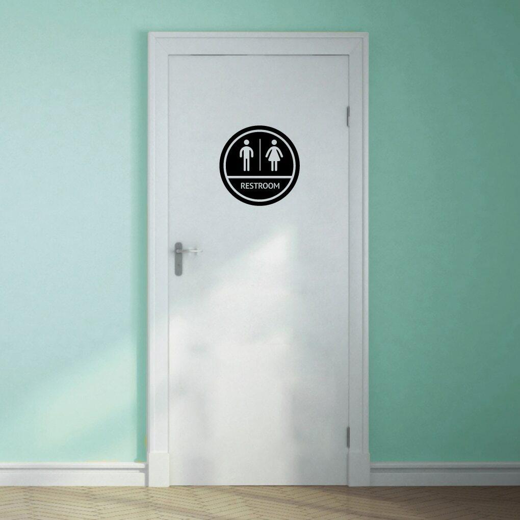 Restroom Sign Wall Decal – Bathroom, Restroom, Men's and Women's, Sticker, Sign