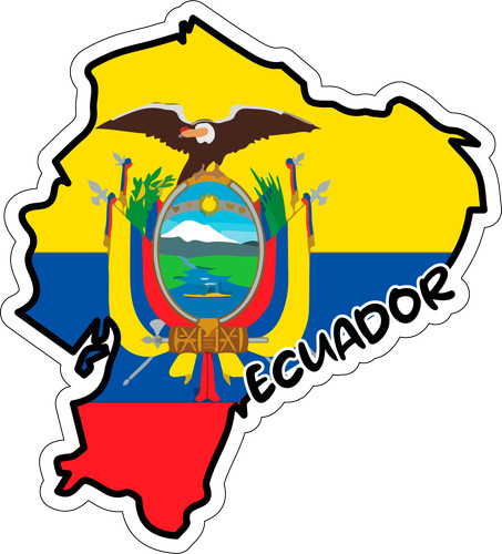 Ecuador Map Flag Sticker Decal
