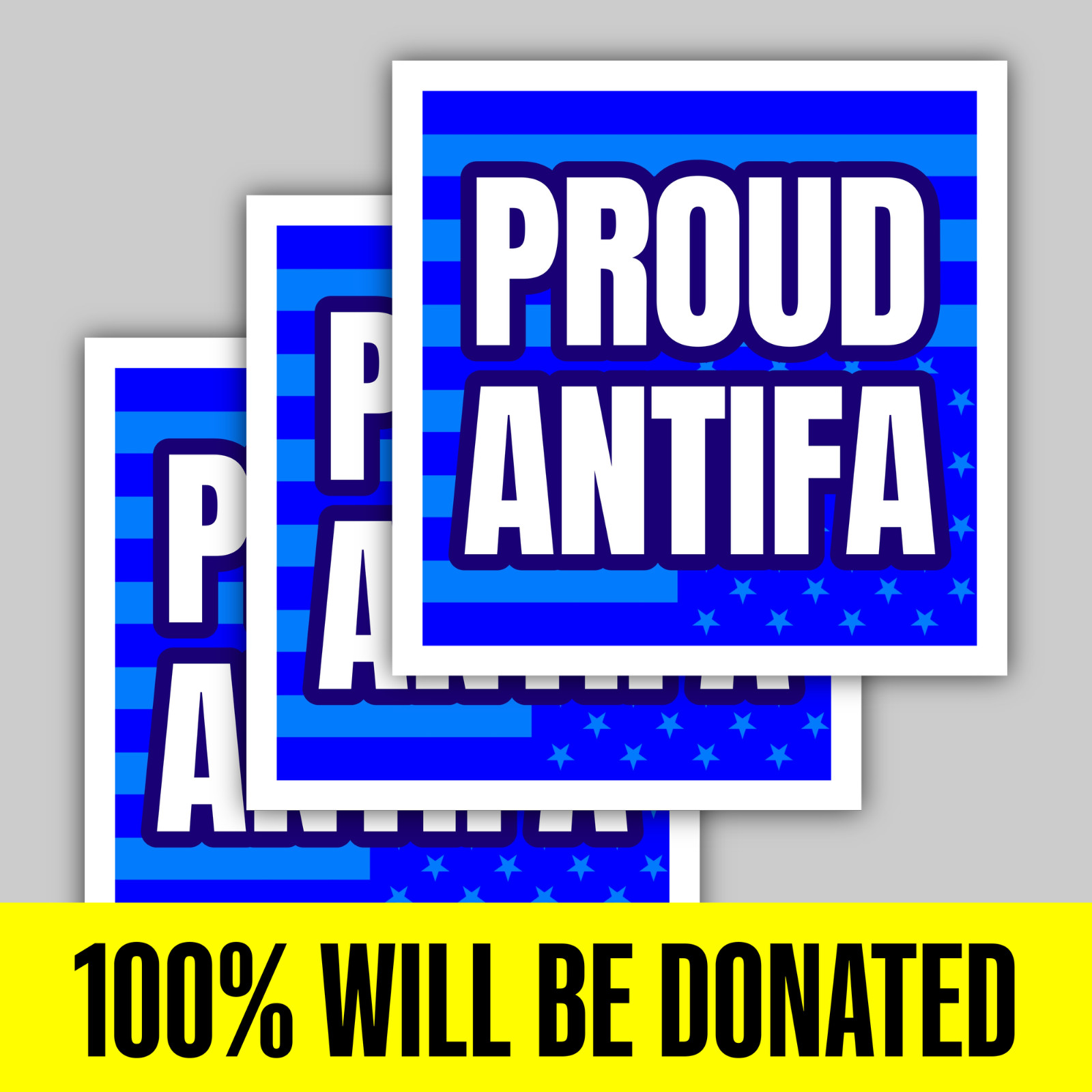 "Proud Antifa" Anti-Fascist 3 Sticker Pack (5 inches)
