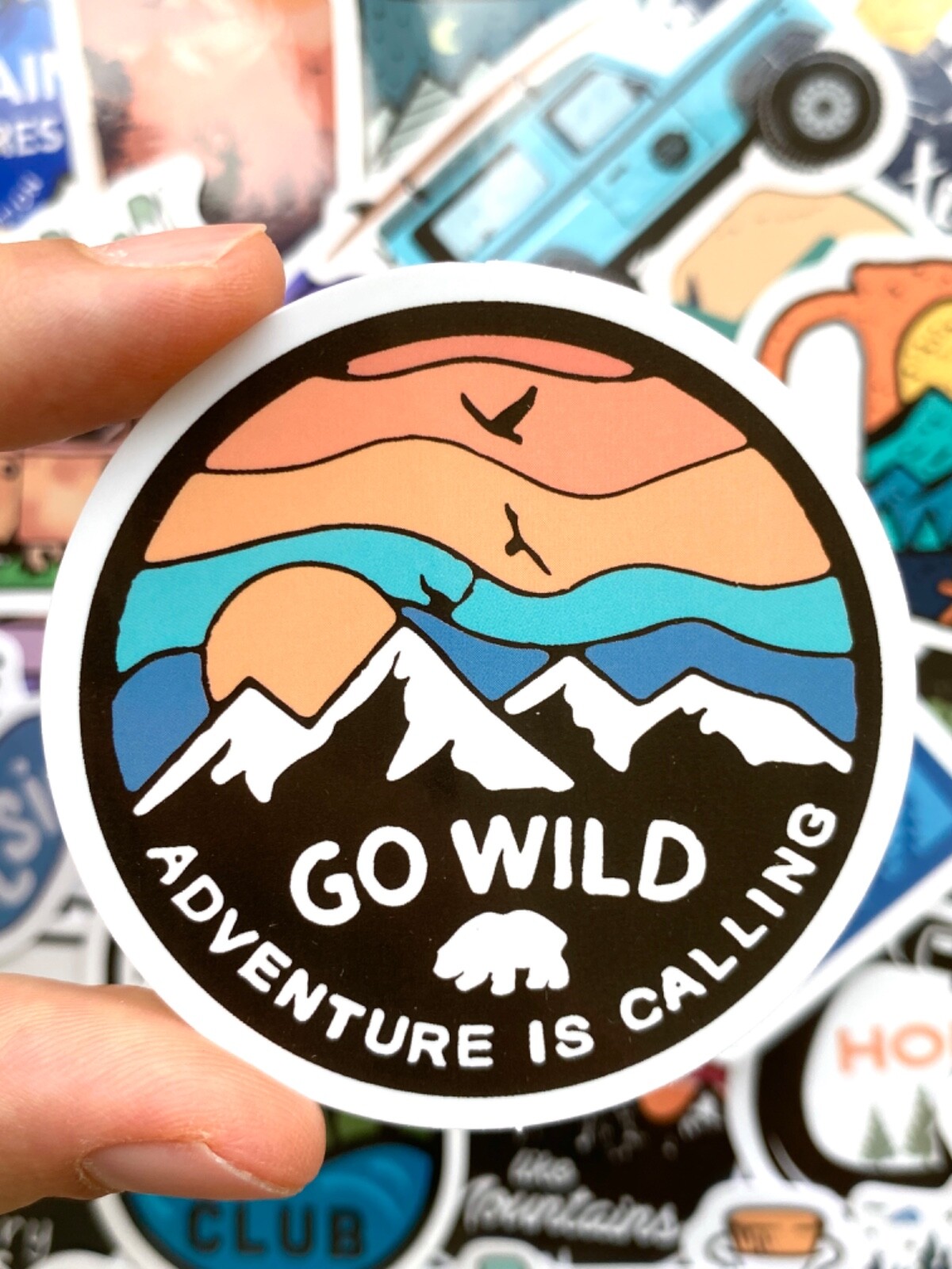 5-100 pcs Hiking Adventure Camping Outdoor Travel Stickers, Vinyl Laptop Decals