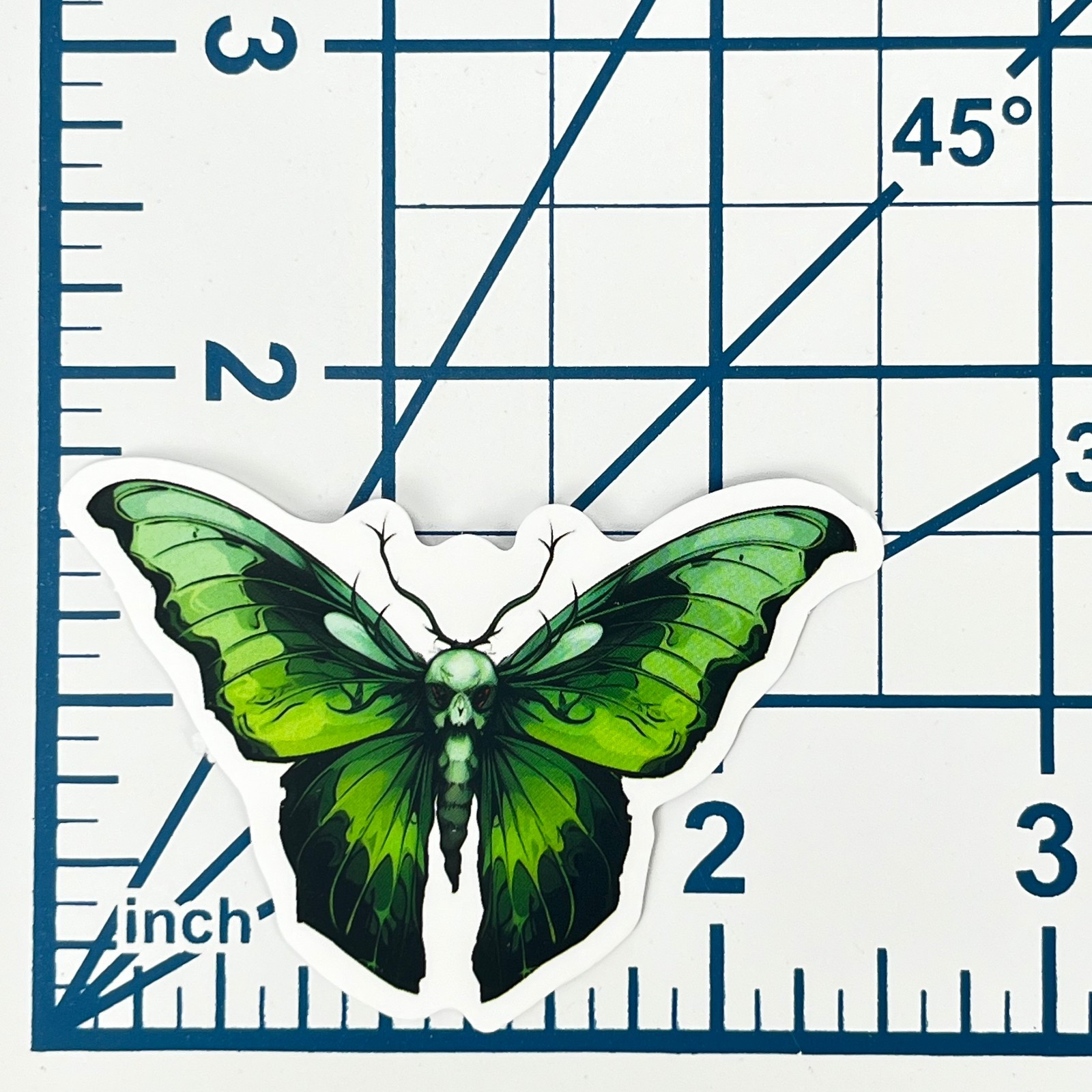 Deaths Head Green Moth Vinyl Sticker Gothic Horror Skull Insect Journal Laptop