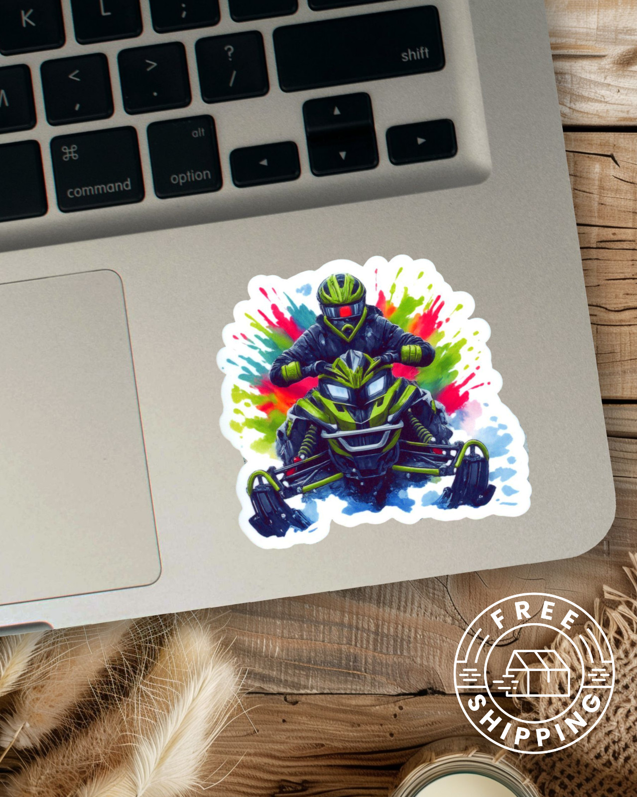 Snowmobile Arctic Polaris Vinyl Sticker Laptop Water Bottle etc…