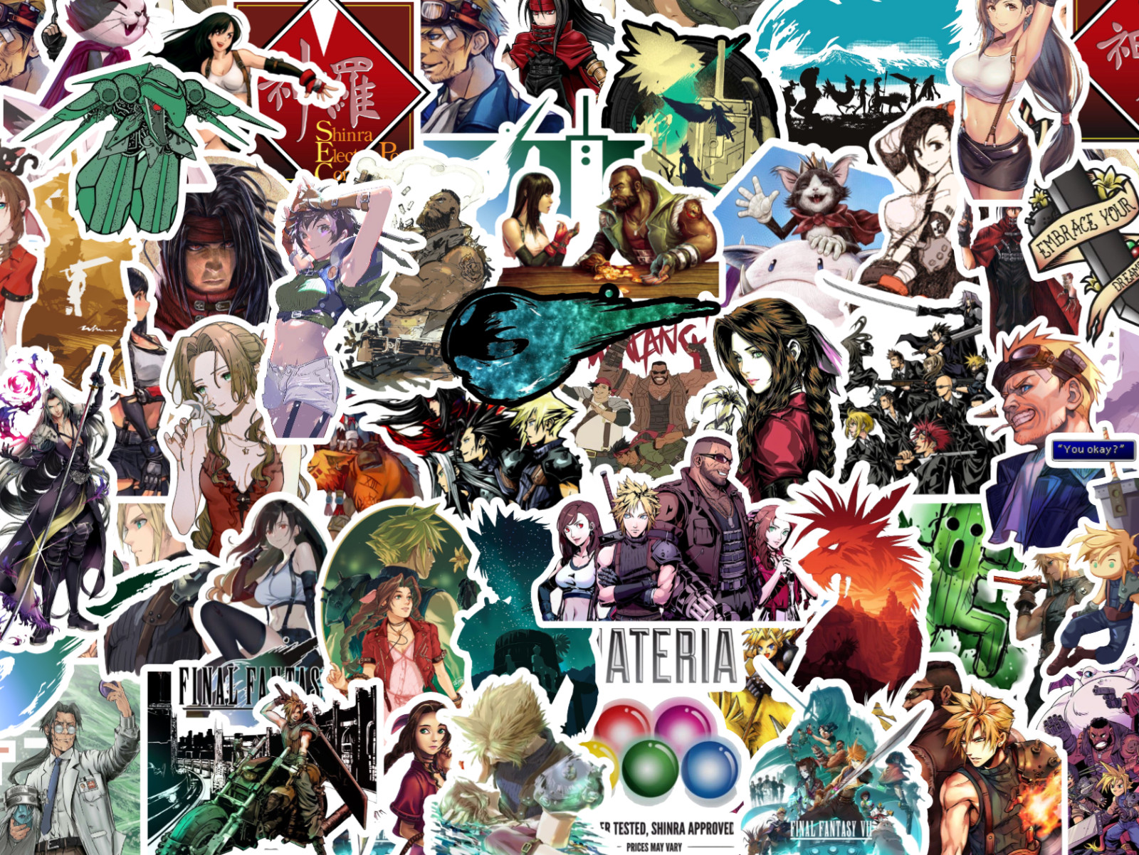 25/50 Final Fantasy VII Sticker Pack – Waterproof Vinyl – FF7 Cloud Sephiroth