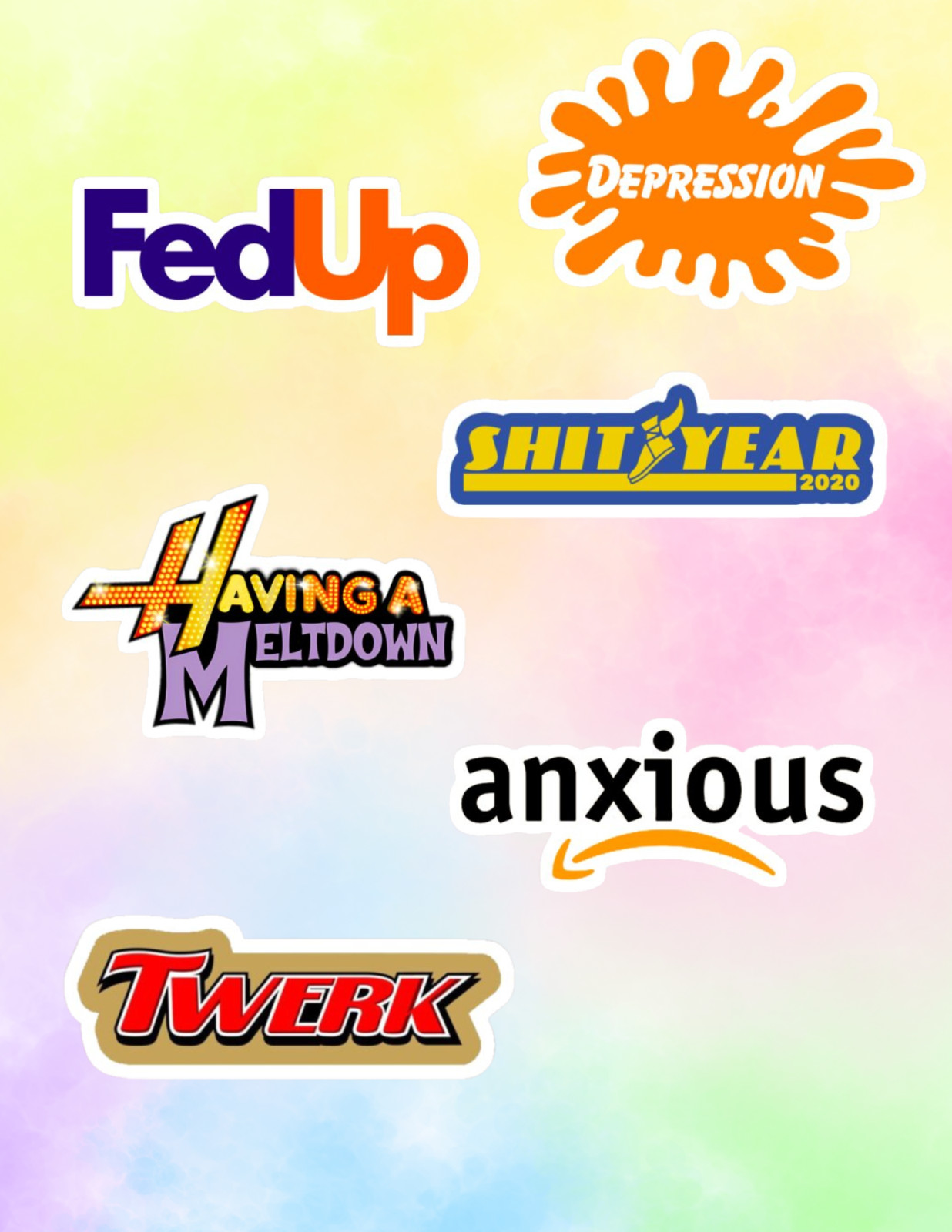 Parody Funny Logo 6pc Sticker Pack