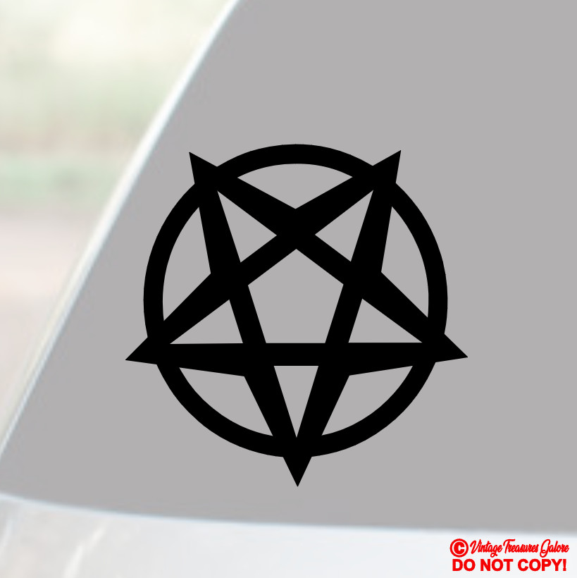 PENTAGRAM PENTACLE Vinyl Decal Sticker Car Window Wall Bumper SATANISM SYMBOL