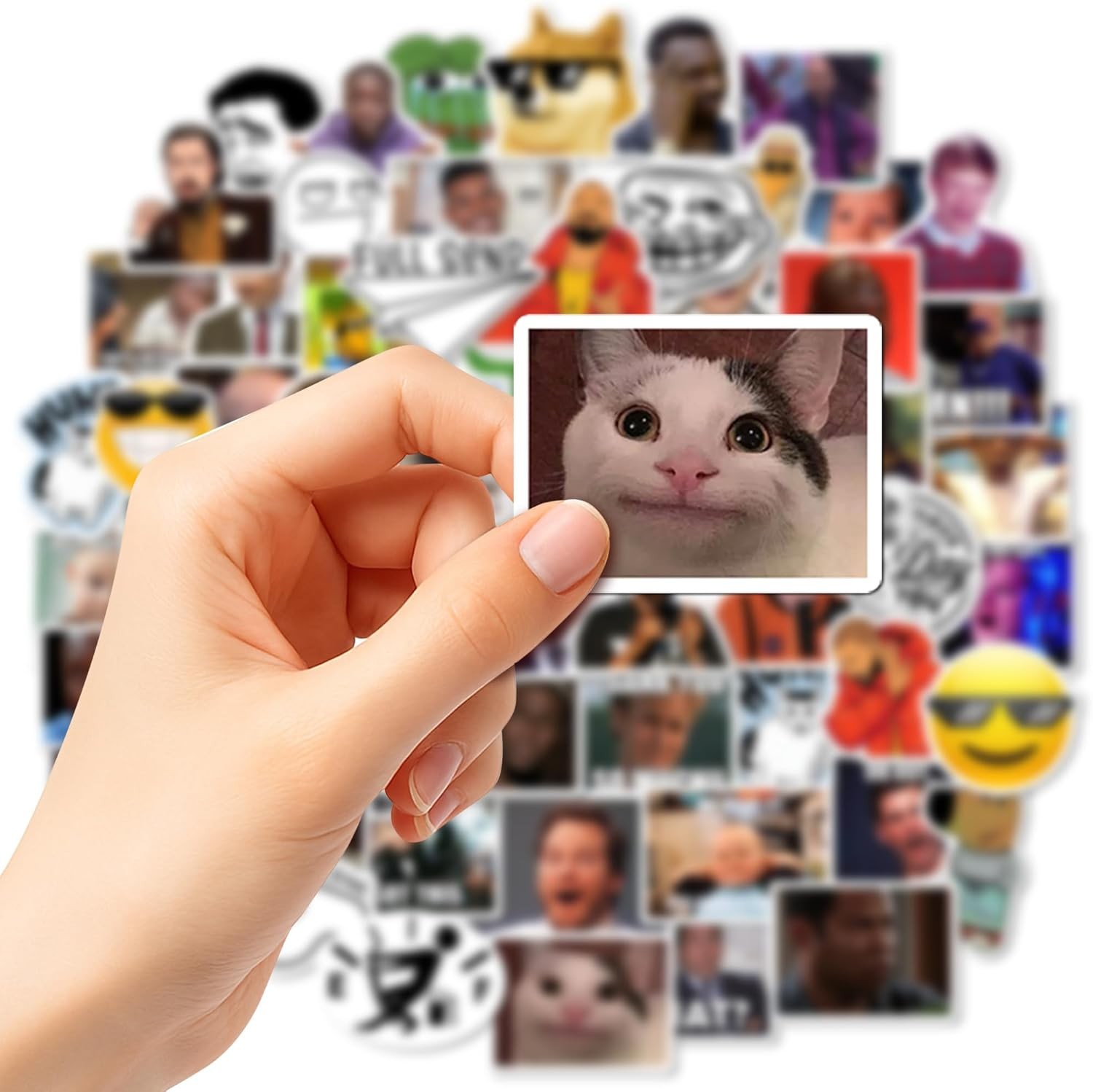 Funny Meme Stickers Pack – 24 Sheets (200+ pcs) Waterproof Vinyl Stickers for