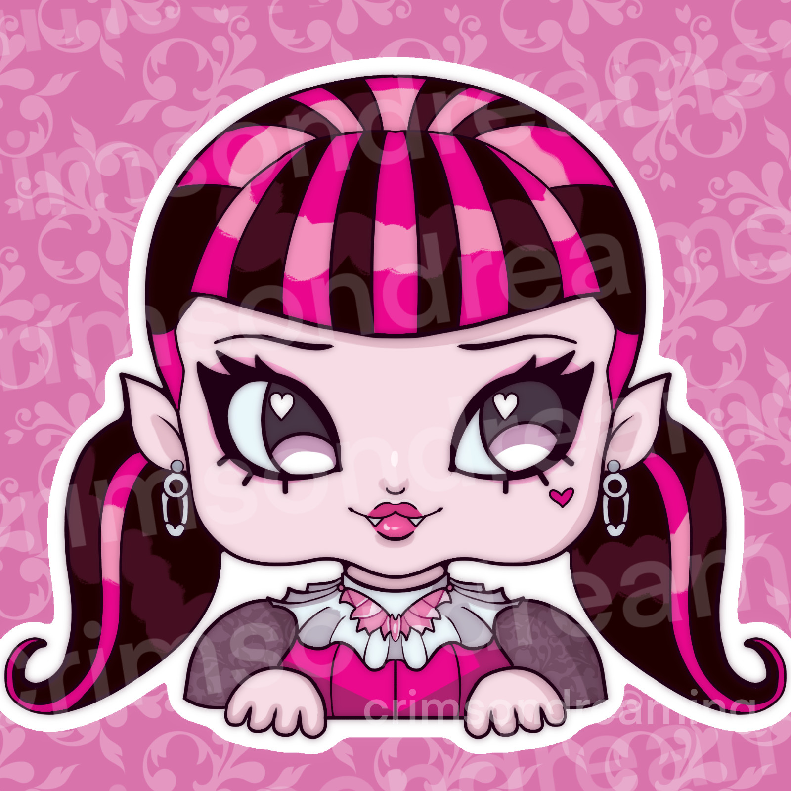 Draculaura Monster High Sticker Pack – Homemade, hand cut and original
