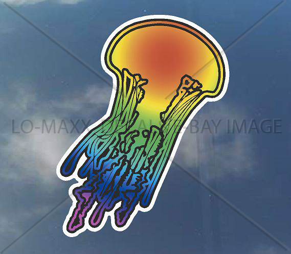 Psychedelic Jellyfish Ocean Sea Life Art Beautiful Graphic Printed Vinyl Sticker