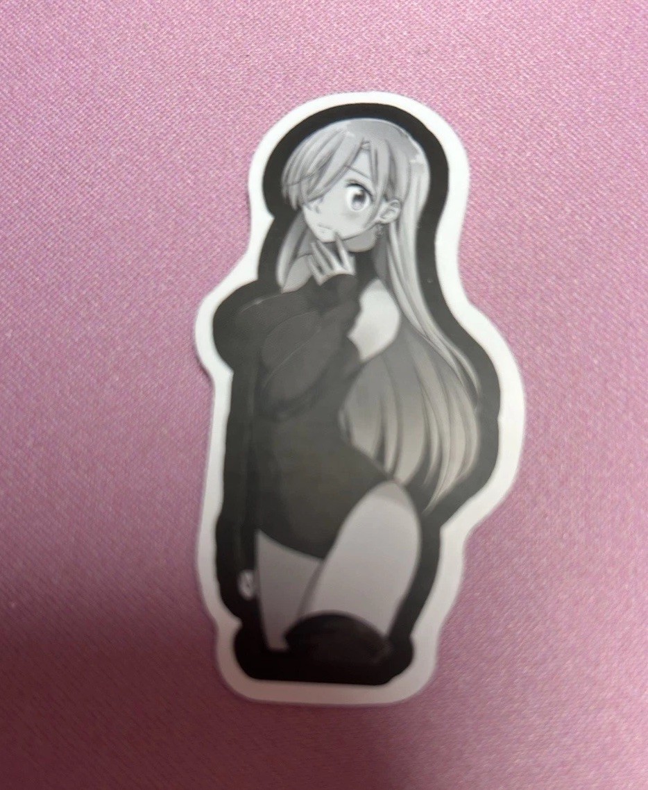 black and white waifu lewd stickers #6
