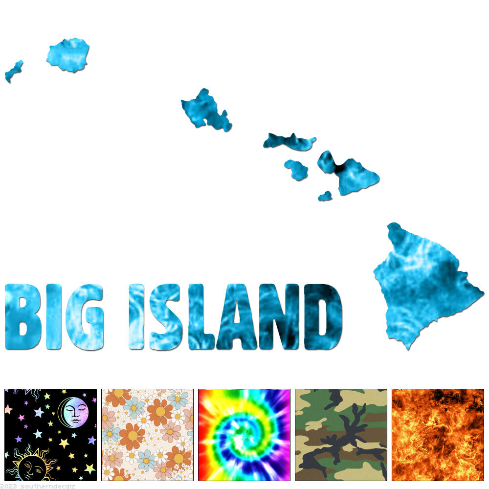 Hawaii Big Island – Decal Sticker – Multiple Patterns & Sizes – ebn6370