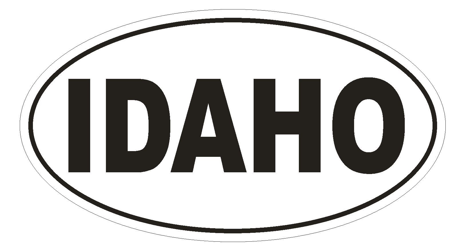 Idaho Oval Bumper Sticker or Helmet Sticker D2327 State Euro Oval
