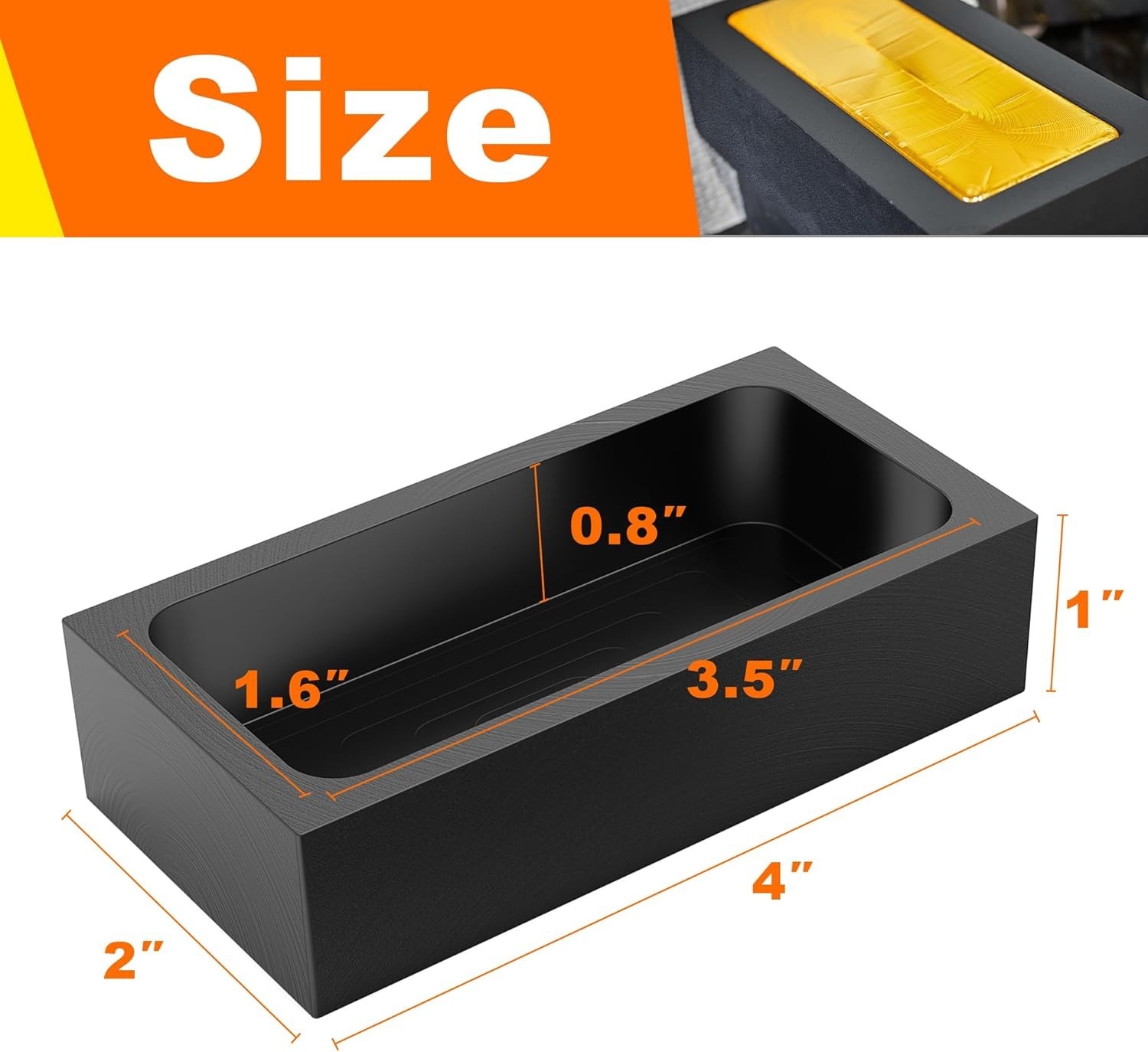 2-Pack 2.2lb Graphite Ingot Molds for Gold Silver Copper Aluminum Brass