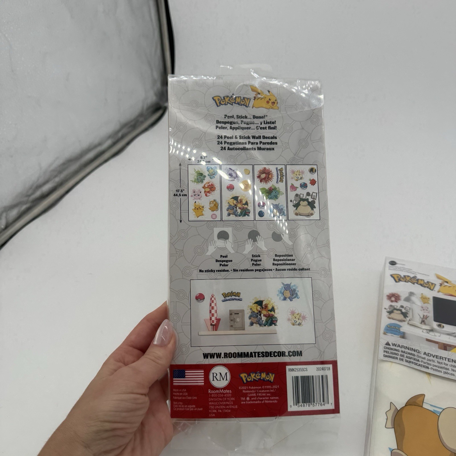 RoomMates Pokemon Peel & Stick Wall Decals 24pc Lot 2 Pikachu Snorlax New Open