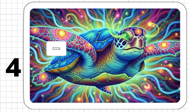 Psychedelic Sea Turtle ATM Debit Credit Sticker Skin Pot Party 420 Ocean Beach