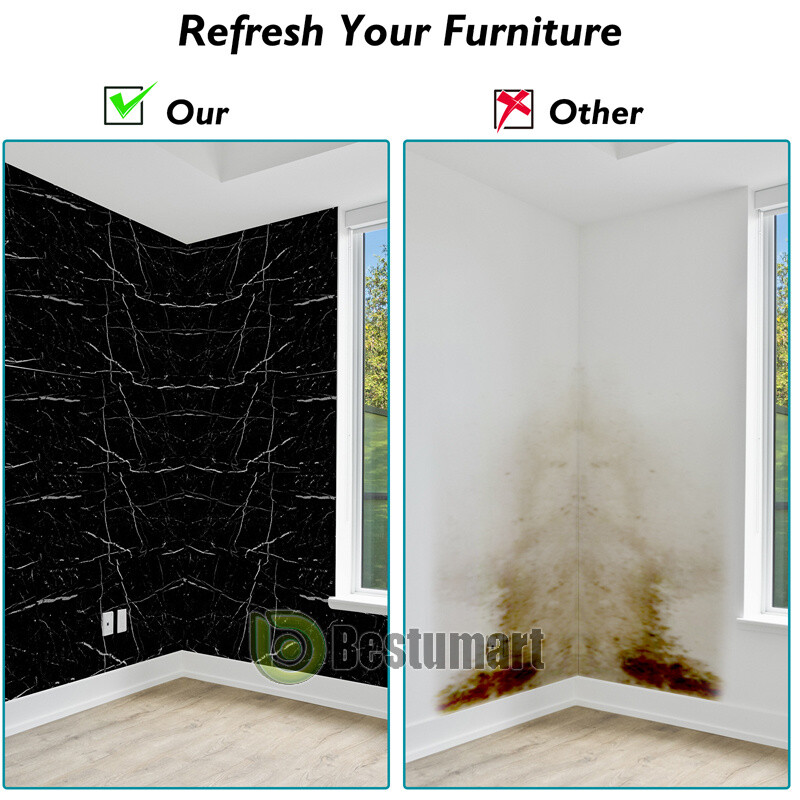 Marble Wall Paper Self Adhesive Peel&Stick Wallpaper PVC Kitchen Countertop 10ft