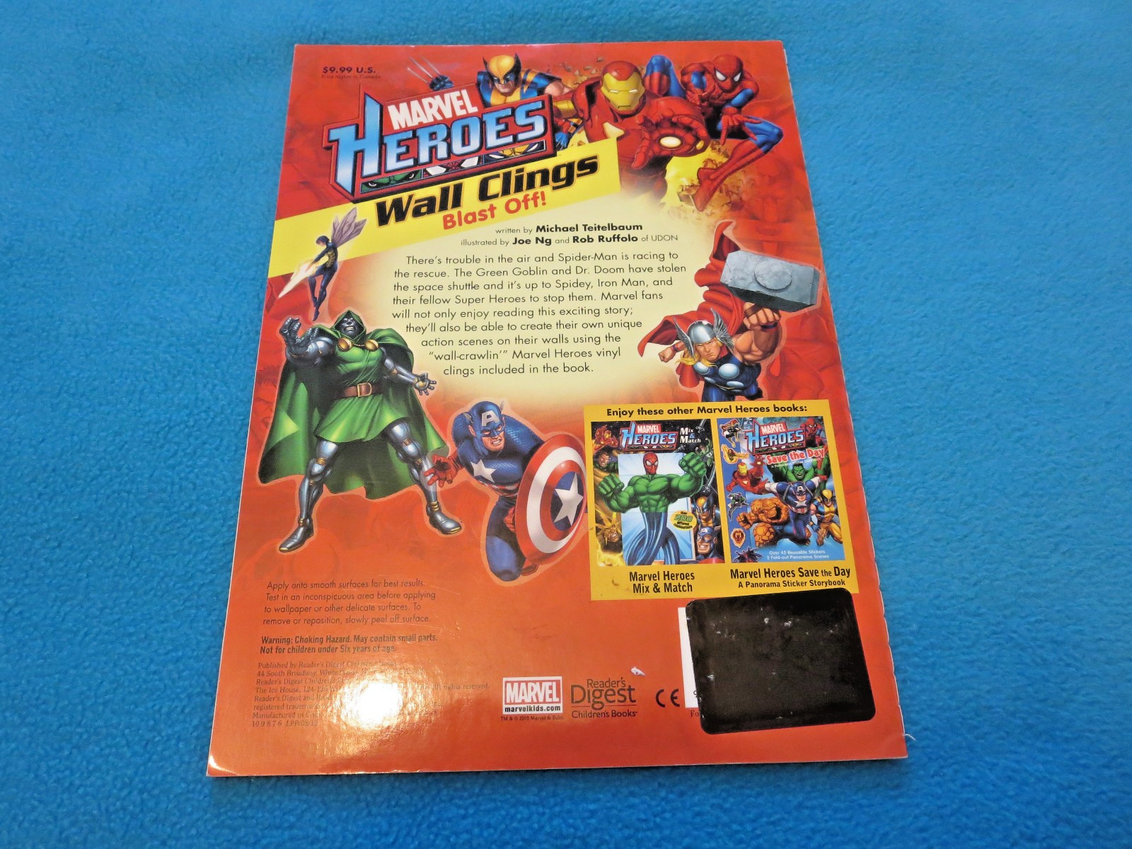 Marvel Heroes Blast Off! Wall Clings Paperback Book
