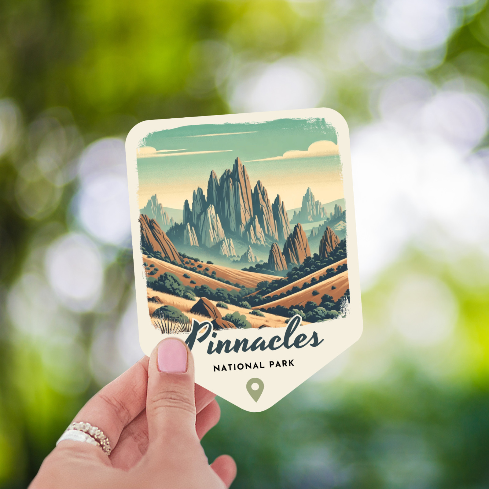 Pinnacles National Park California Sticker Retro Style Waterproof Vinyl Decal