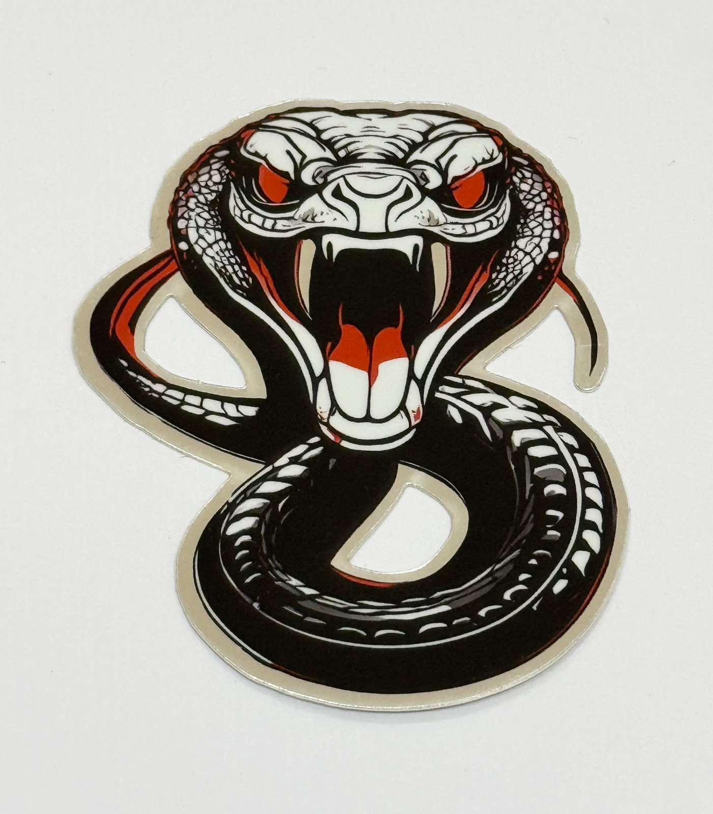Red Eye Cobra – Laminated Sticker – 3" | Mirror Reflect / Glossy Sticker