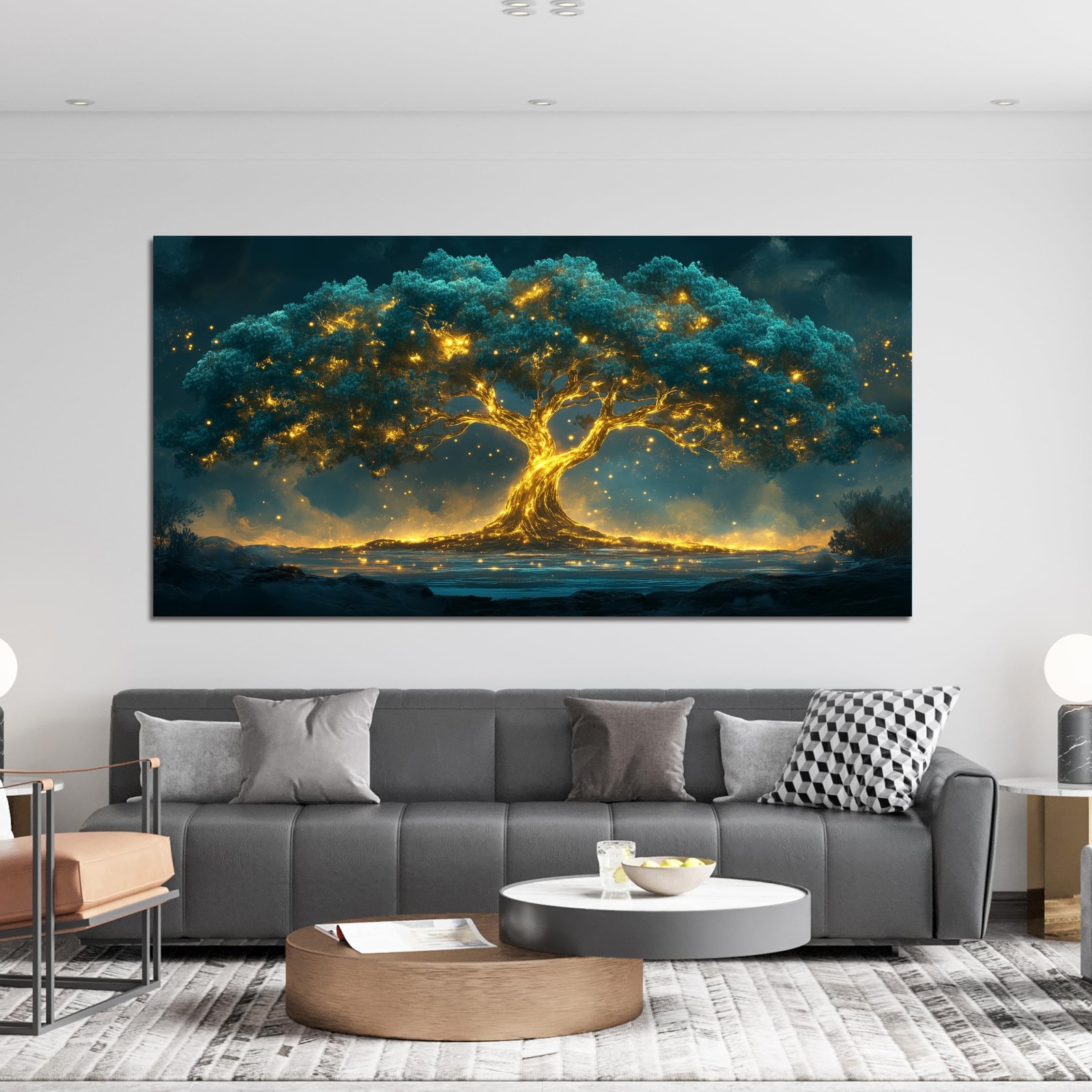 Canvas Wall Art Decor Artwork for Walls Green Wall Art Decor Large Tree of Li…