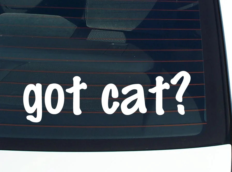 got cat? CAR DECAL BUMPER STICKER VINYL FUNNY JOKE WINDOW