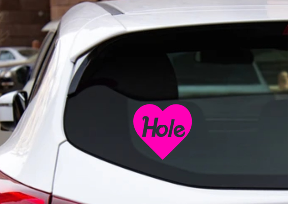 Hole Heart Car Decal Vinyl Band Logo Glossy Bumper Sticker Grunge Alternative