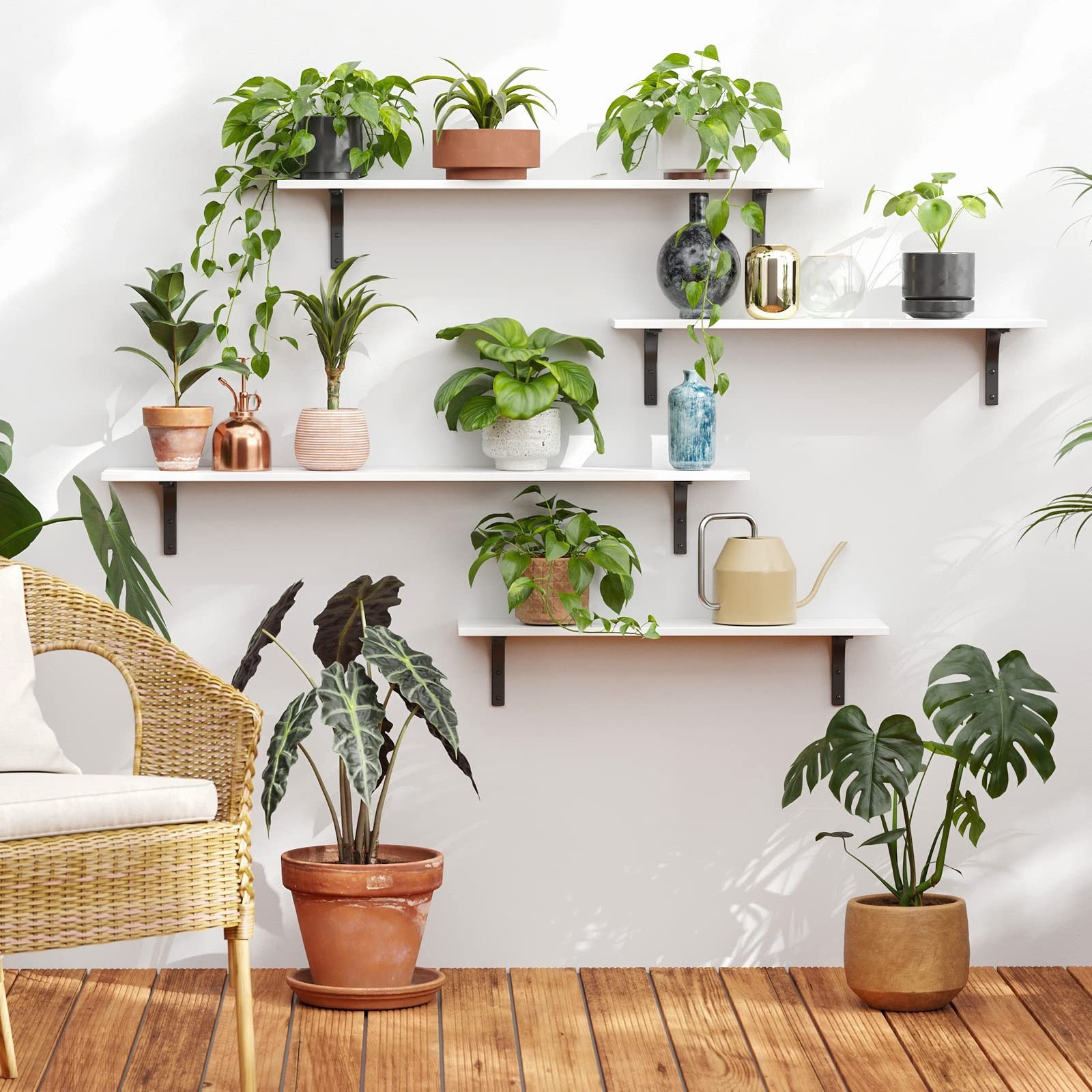 DINZI LVJ Long Wall Shelves, 55.1Inch Wall Mounted Shelves Set of 2, Extra La…