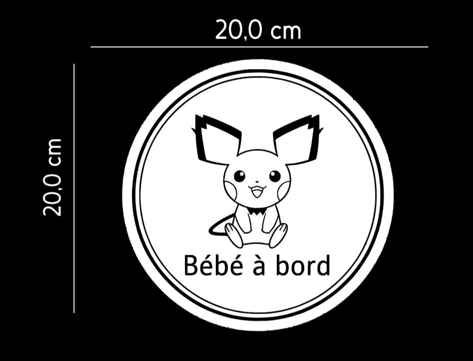 Baby on board – Pokemon Pichu – vinyl – car, truck, truck – decal, window
