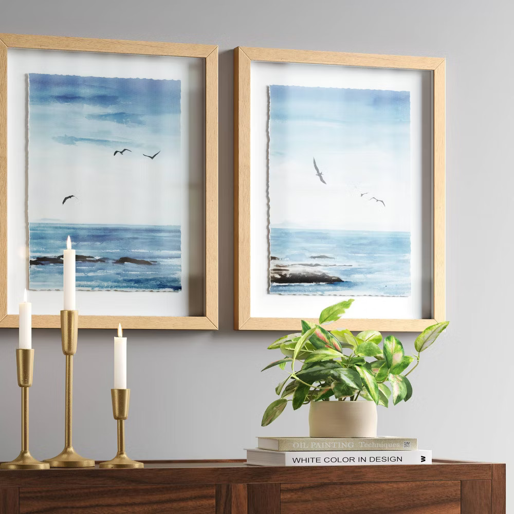 Threshold Coastal Seascape Duo Poster Landscape Modern Set of 2 16"x20" Wall
