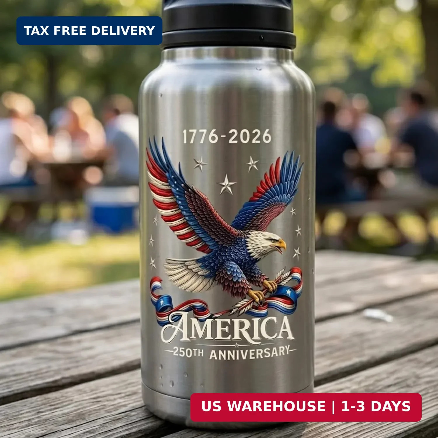 2Pcs 250th Anniversary USA Car Decal Sticker, America 250 Merchandise Vinyl Deca