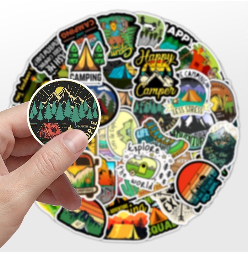 10 Random Outdoors Camping Stickers Nature Decals Laptop Hydro Car Free Shipping