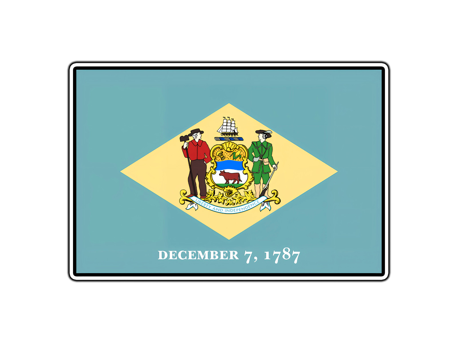 Delaware State Flag World Country Sticker Waterproof Vinyl Decal Die-Cut Car